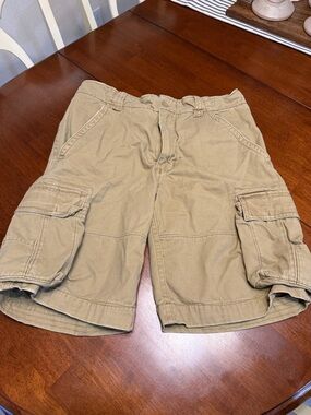 NOBO No Boundaries Cargo Shorts Men Sz 36 Beige Y2K Pockets Heavy Grunge Vtg